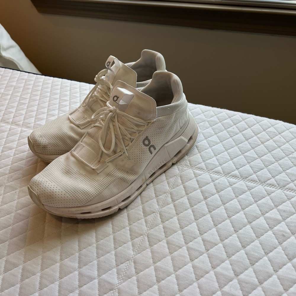 On cloudnova all white size 9.5